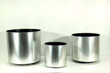 Load image into Gallery viewer, Brushed Aluminum (Silver) Standard Cylindrical Decorative Pots